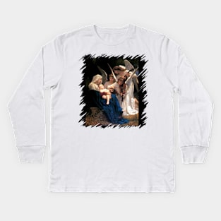 Our Lady Song of Angels Virgin Mary and Infant Jesus Music Catholic Saint Kids Long Sleeve T-Shirt